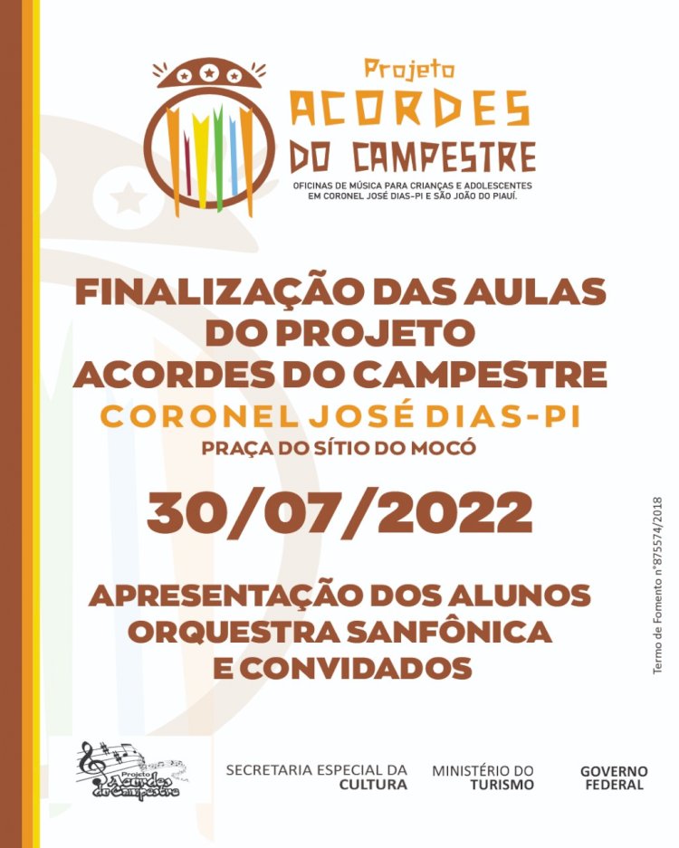 Projeto Acordes do Campestre realiza evento de finalização de etapa de aulas em Cel. José Dias-PI